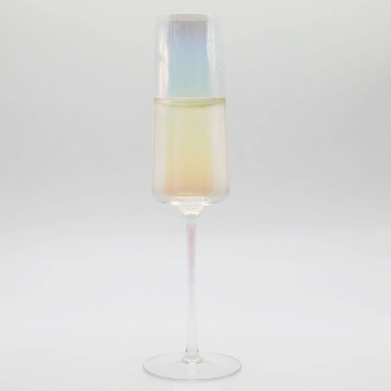 slide 2 of 6, 2pk Iridescent Stemmed Champagne Glasses, 2 ct