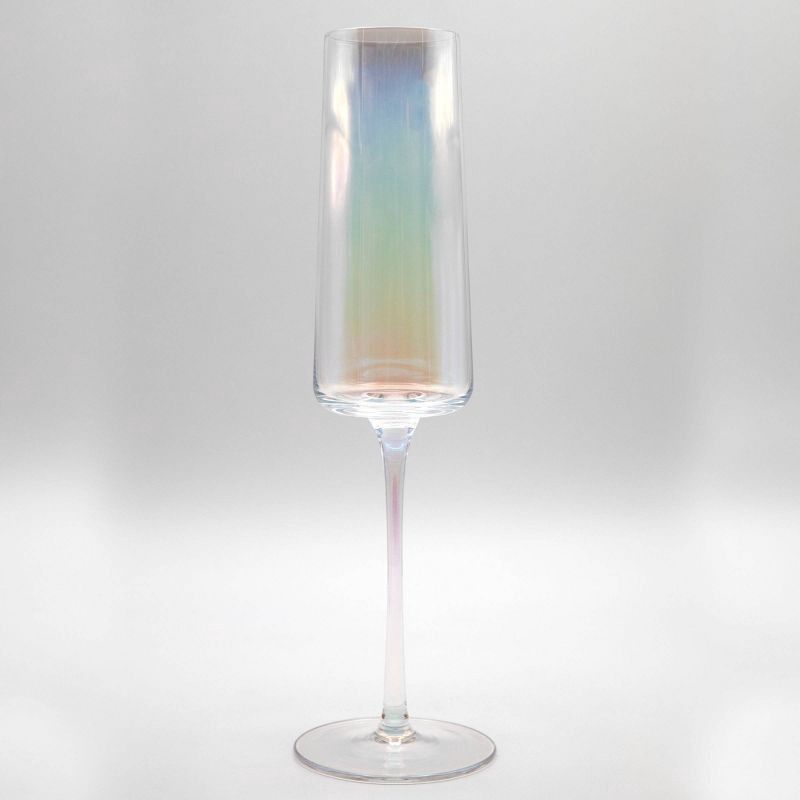 slide 4 of 6, 2pk Iridescent Stemmed Champagne Glasses, 2 ct