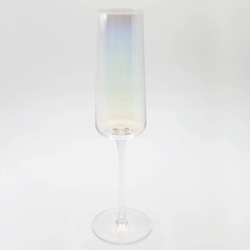 slide 1 of 6, 2pk Iridescent Stemmed Champagne Glasses, 2 ct