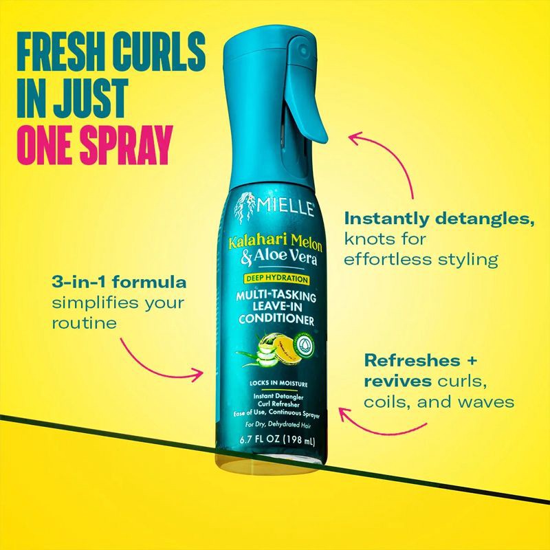 slide 3 of 10, Mielle Organics Kalahari Melon & Aloe Vera Deep Hydration Multi-Tasking Leave-In Conditioner - 6 fl oz, 6 fl oz