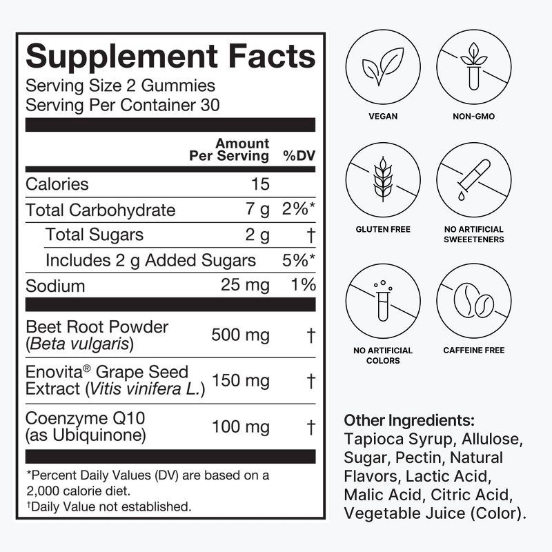 slide 4 of 11, Humann SuperBeets Heart Gummies Advanced with CoQ10 - 60ct, 10 x 60 ct