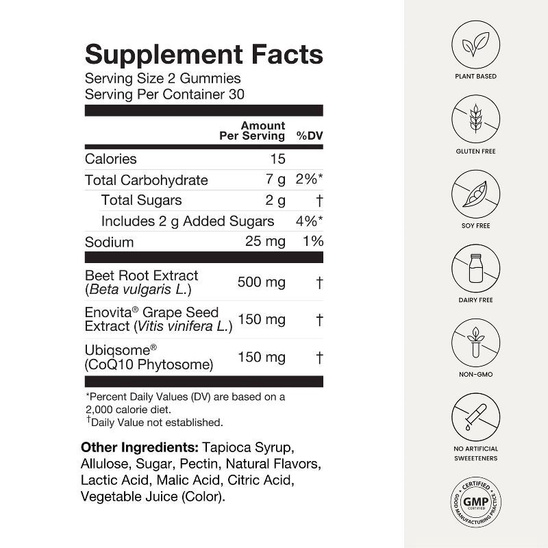 slide 10 of 11, Humann SuperBeets Heart Gummies Advanced with CoQ10 - 60ct, 10 x 60 ct