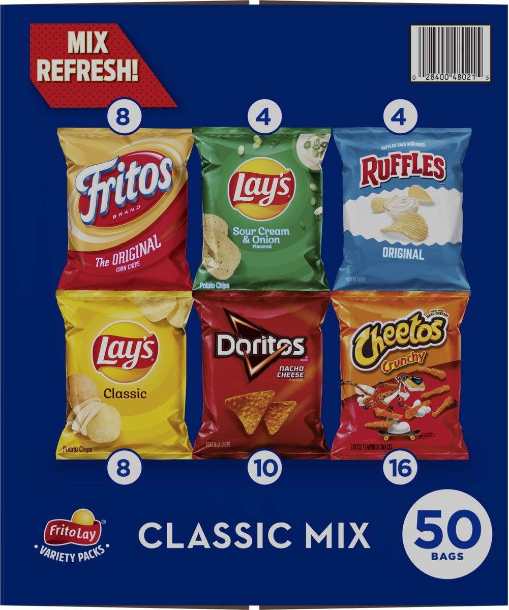 slide 6 of 9, Frito-Lay Classic Mix Variety Pack, 50 ct; 1 oz