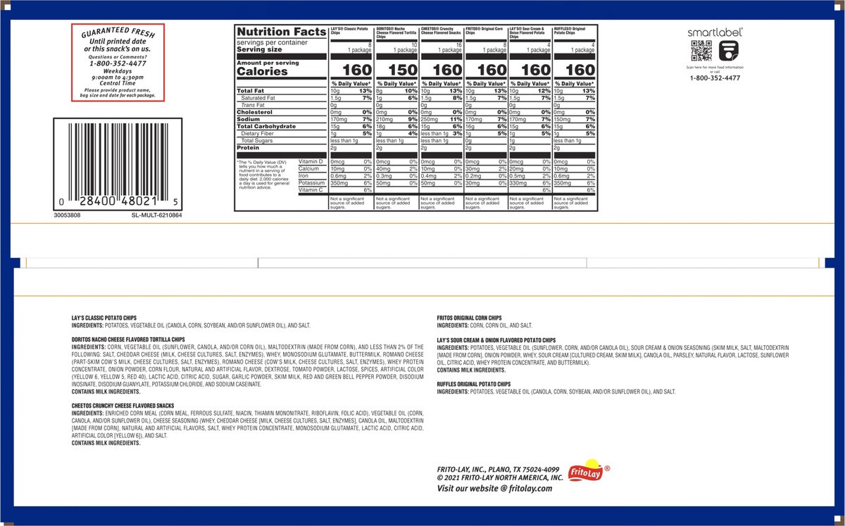 slide 2 of 9, Frito-Lay Variety Packs Snacks 50 ea, 50 ct