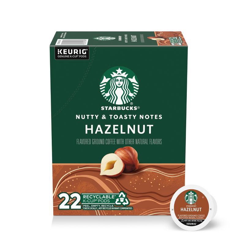 slide 1 of 10, Starbucks Hazelnut Light Roast Coffee Keurig K-Cup - 22ct, 22 ct