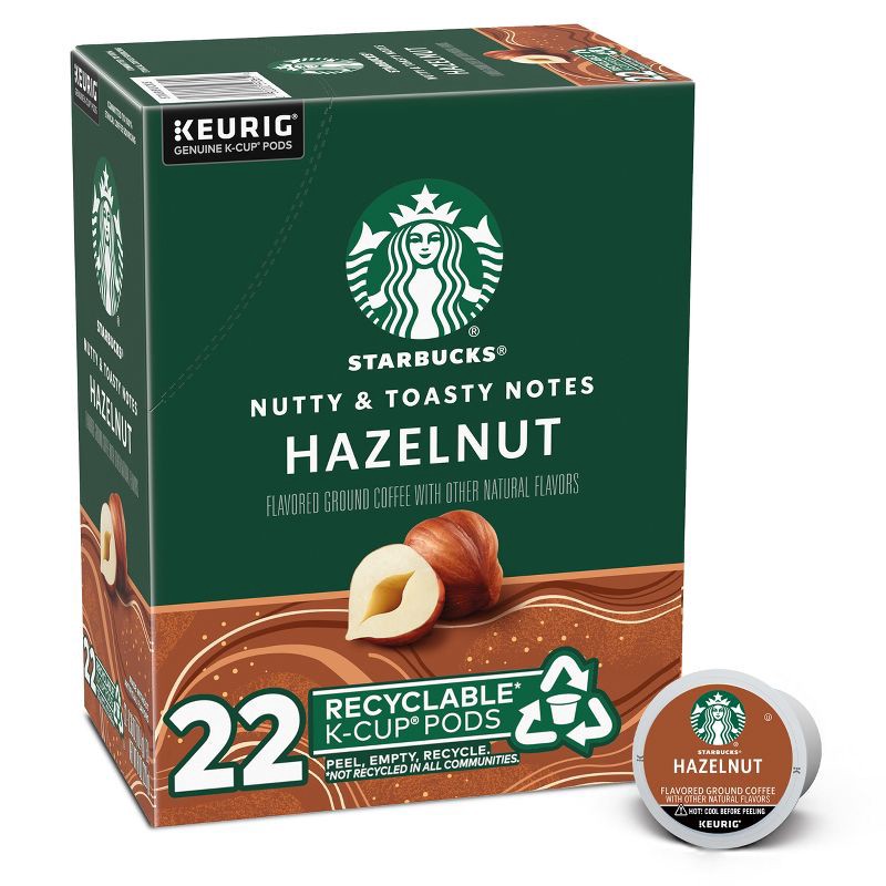 slide 8 of 10, Starbucks Hazelnut Light Roast Coffee Keurig K-Cup - 22ct, 22 ct