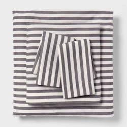 Twin/Twin XL Microfiber Sheet Set Gray Stripe - Room Essentials™