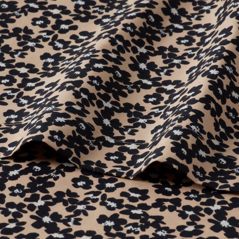 slide 3 of 4, Full Microfiber Sheet Set Neutral Micro Floral - Room Essentials™, 1 ct