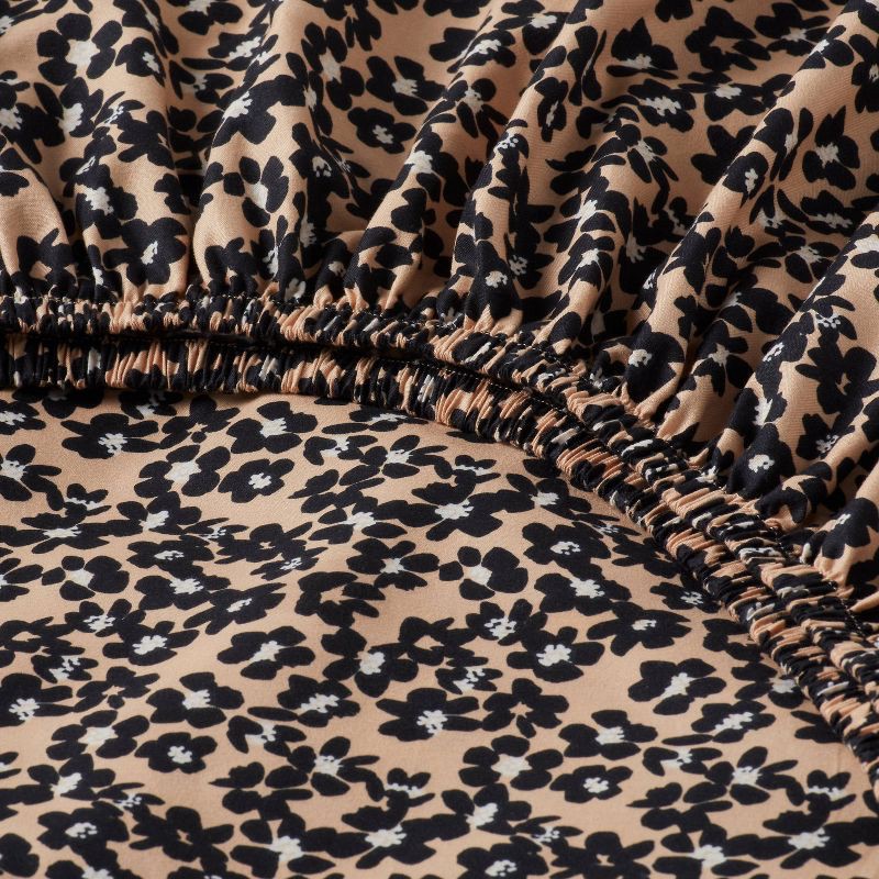 slide 4 of 4, Full Microfiber Sheet Set Neutral Micro Floral - Room Essentials™, 1 ct