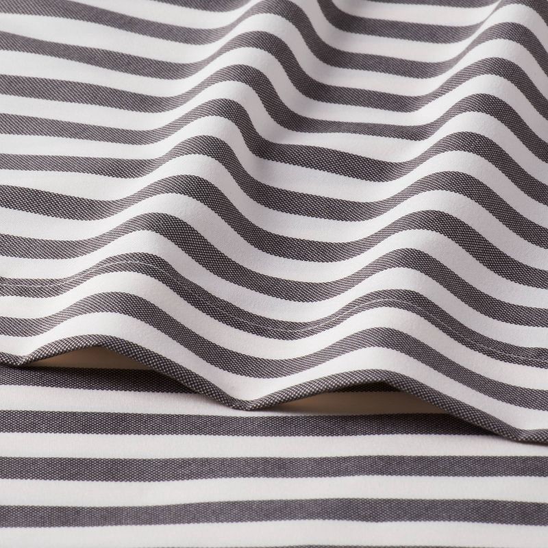 slide 3 of 4, Full Microfiber Sheet Set Gray Stripe - Room Essentials™, 1 ct