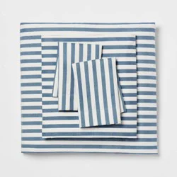 Queen Microfiber Sheet Set Blue Stripe - Room Essentials™