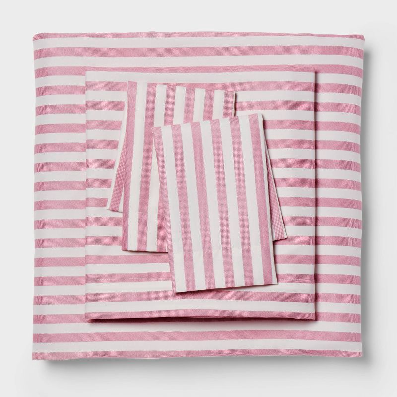 slide 1 of 4, Twin/Twin XL Microfiber Sheet Set Pink Stripe - Room Essentials™, 1 ct