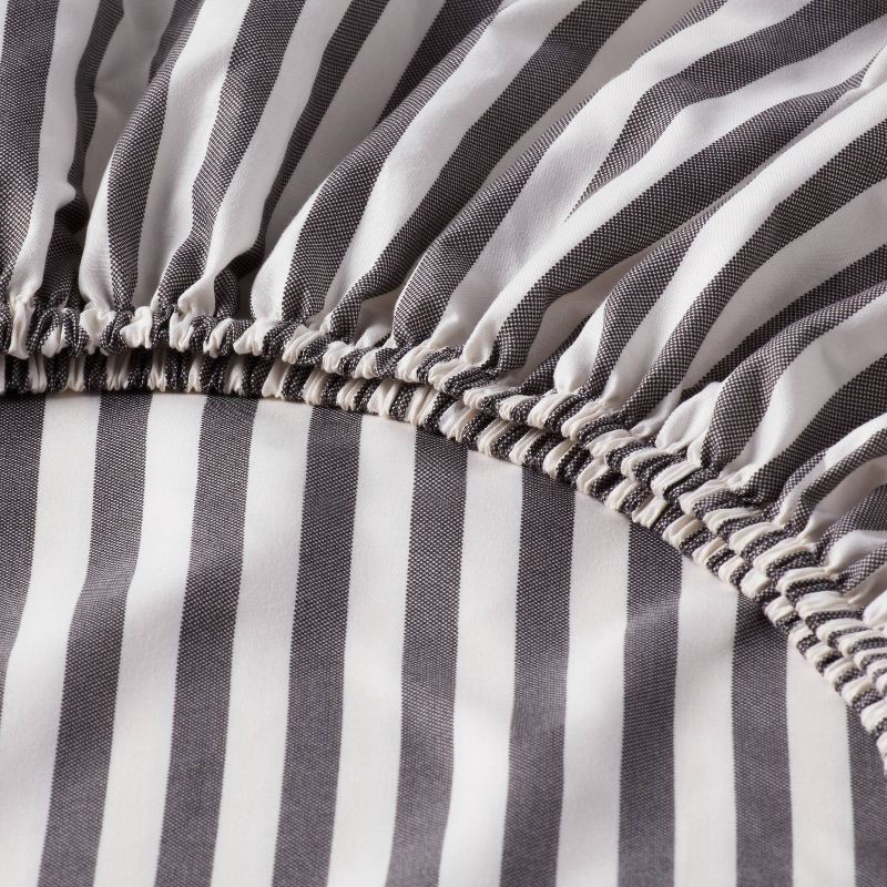 slide 4 of 4, King Microfiber Sheet Set Gray Stripe - Room Essentials™, 1 ct