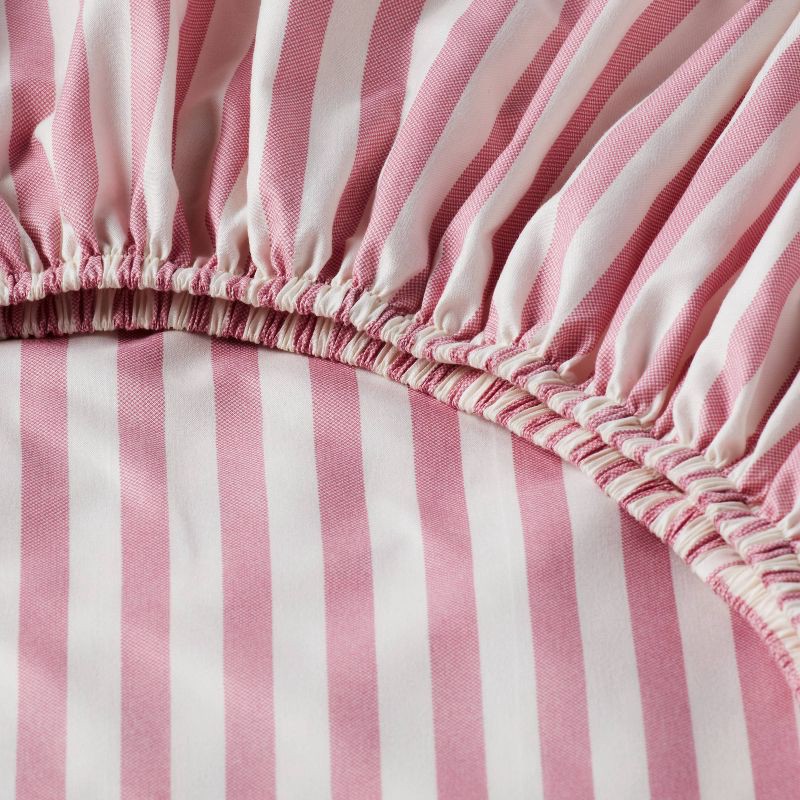 slide 4 of 4, Queen Microfiber Sheet Set Pink Stripe - Room Essentials™, 1 ct