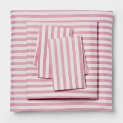 Queen Microfiber Sheet Set Pink Stripe - Room Essentials™