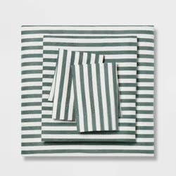 Twin/Twin XL Microfiber Sheet Set Green Stripe - Room Essentials™