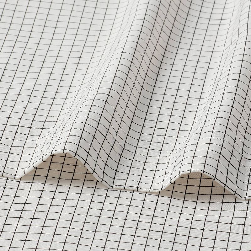 slide 3 of 4, Full Cotton Blend Sateen Sheet Set Ivory Micro Grid - Room Essentials™, 1 ct