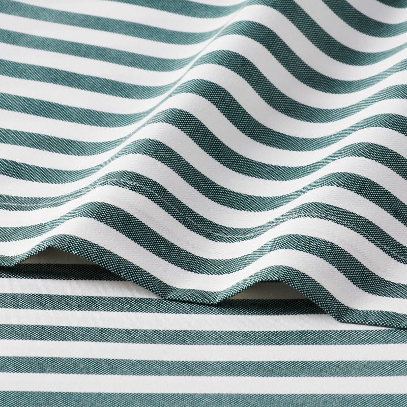 slide 3 of 4, Queen Microfiber Sheet Set Green Stripe - Room Essentials™, 1 ct