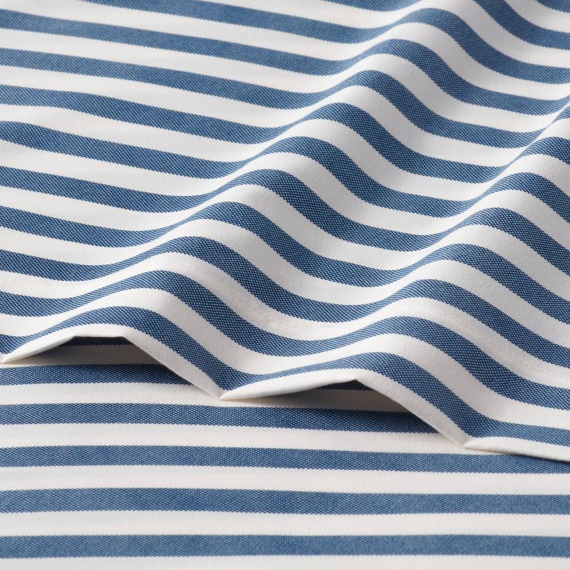slide 3 of 4, Full Microfiber Sheet Set Blue Stripe - Room Essentials™, 1 ct