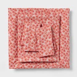 King Microfiber Sheet Set Pink Micro Floral - Room Essentials™