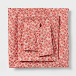 Full Microfiber Sheet Set Pink Micro Floral - Room Essentials™