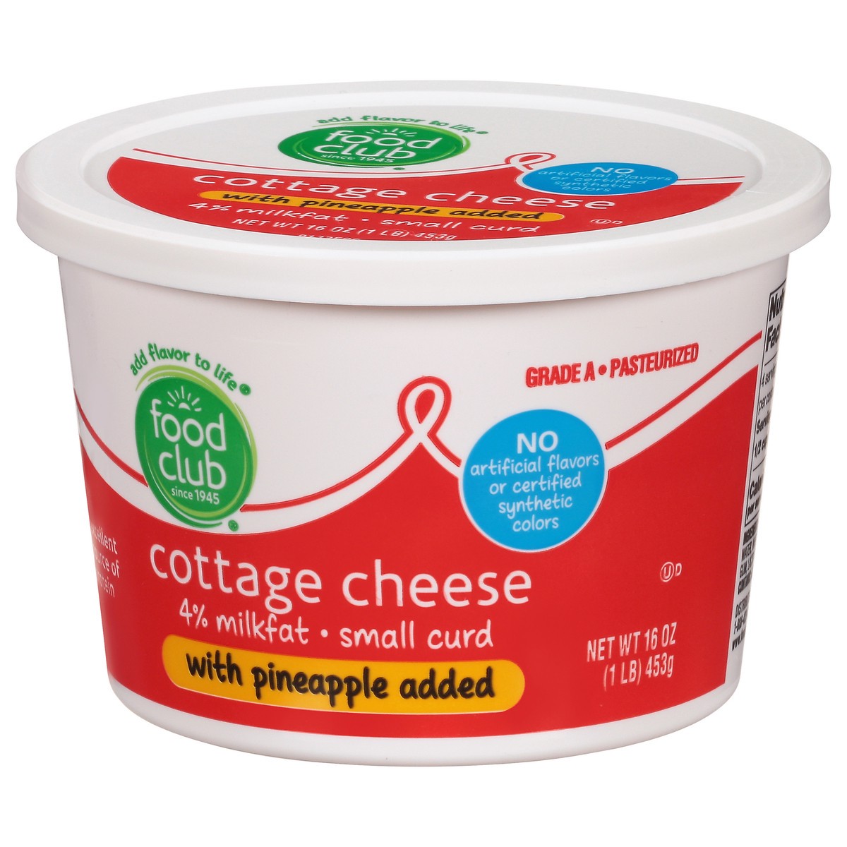 slide 5 of 13, Food Club Small Curd 4% Milkfat Cottage Cheese 16 oz, 16 oz