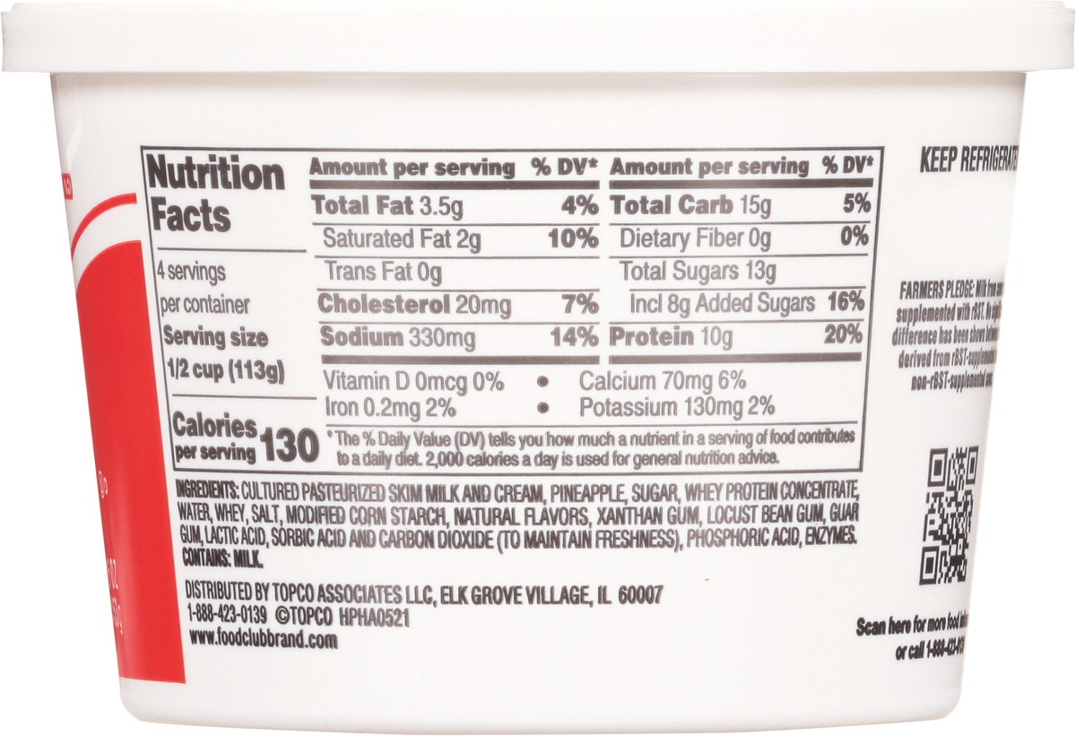 slide 10 of 13, Food Club Small Curd 4% Milkfat Cottage Cheese 16 oz, 16 oz