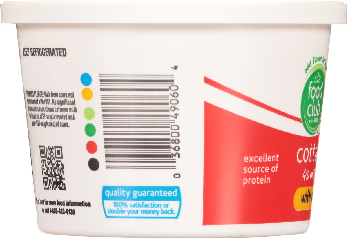 slide 8 of 13, Food Club Small Curd 4% Milkfat Cottage Cheese 16 oz, 16 oz