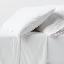 Queen 800 Thread Count 4pc Hotel Collection Sheet Set Double Baratta Light Gray Hem - Threshold™