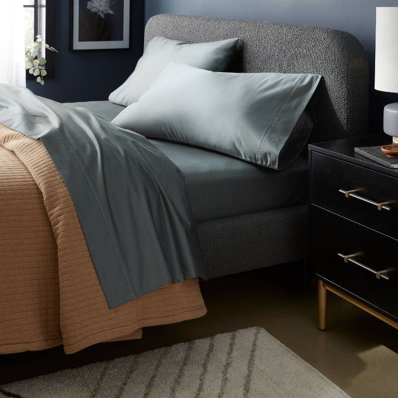 slide 2 of 4, King 800 Thread Count 4pc Hotel Collection Sheet Set Single Baratta Slate Blue - Threshold™, 4 ct