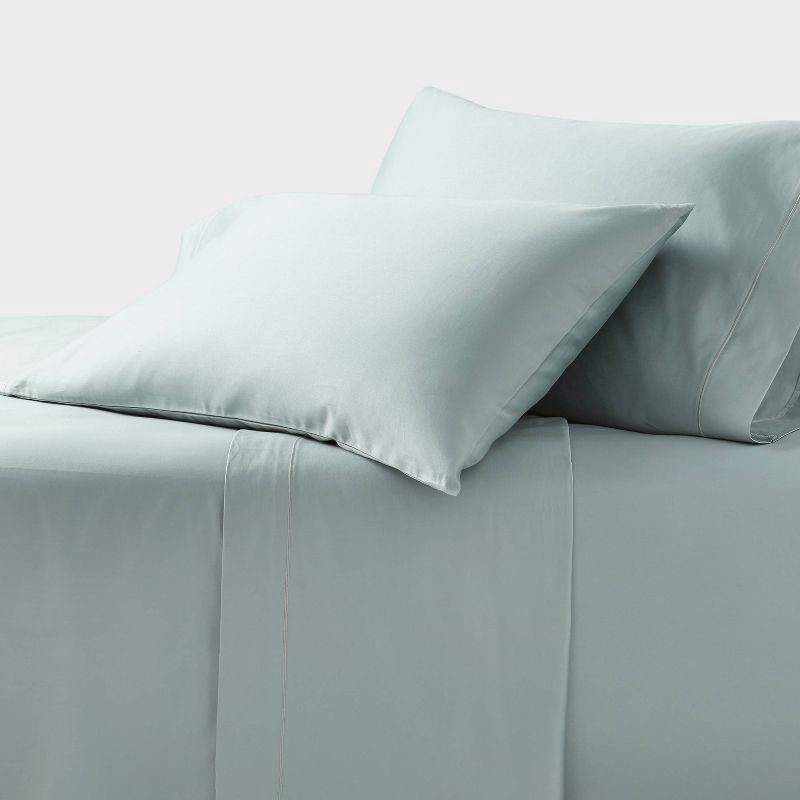 slide 1 of 4, Full 800 Thread Count 4pc Hotel Collection Sheet Set Single Baratta Light Teal Green - Threshold™, 4 ct