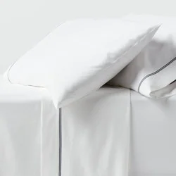 Queen 800 Thread Count 4pc Hotel Collection Sheet Set Double Baratta Slate Blue Hem - Threshold™