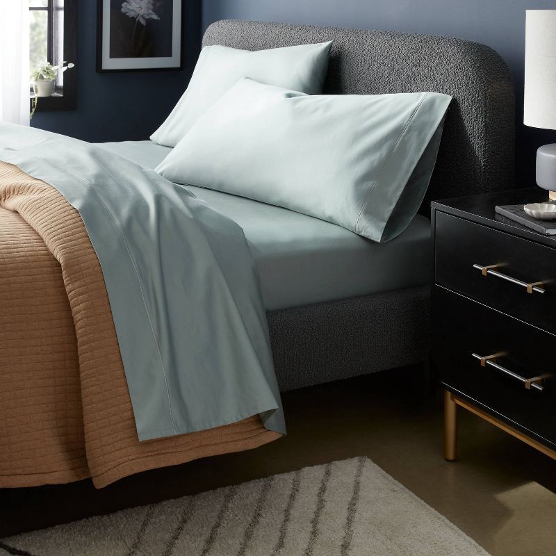 slide 2 of 4, Queen 800 Thread Count 4pc Hotel Collection Sheet Set Single Baratta Light Teal Green - Threshold™, 4 ct