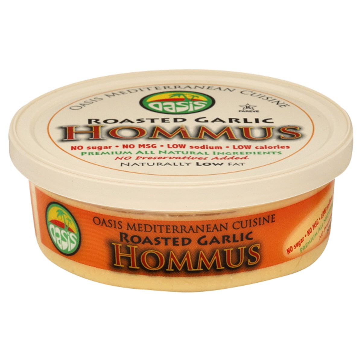 slide 1 of 1, Oasis Hommus, Roasted Garlic, 8 oz, 8 oz