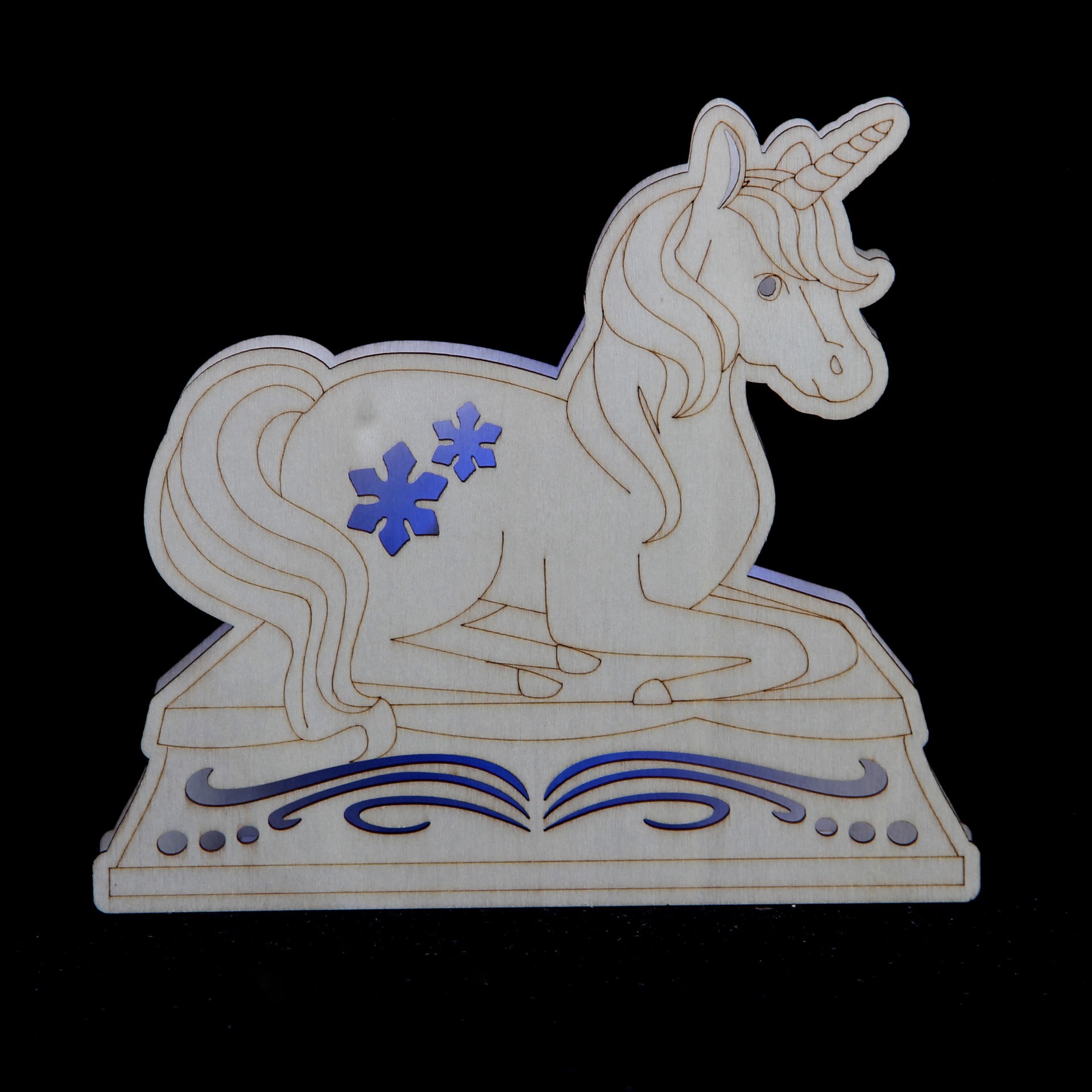 slide 2 of 3, 5.75" Diy Unicorn Led Wood Decor By Make Market, 5.75 in