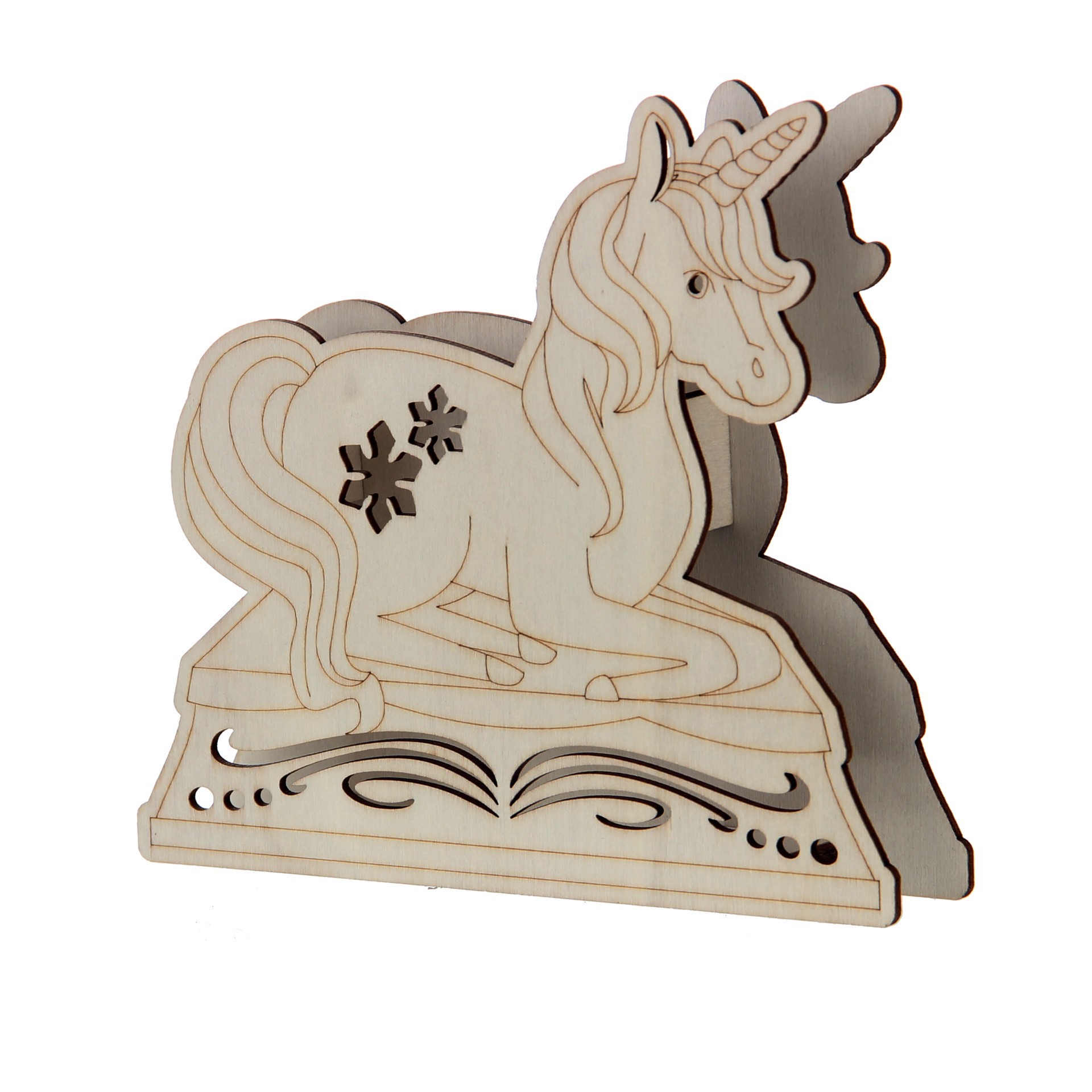 slide 3 of 3, 5.75" Diy Unicorn Led Wood Decor By Make Market, 5.75 in