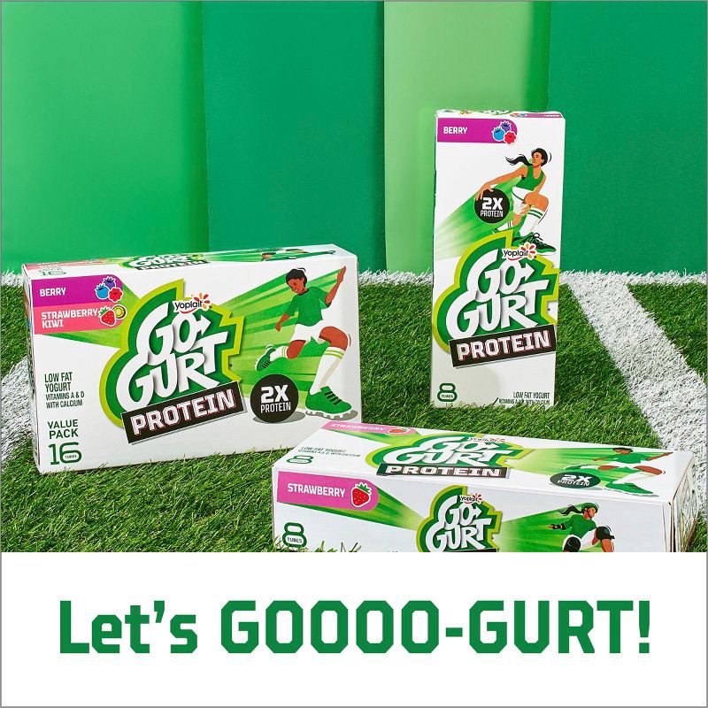 slide 8 of 9, Go-GURT Protein Strawberry Yogurt - 16oz/8ct Tubes, 8 ct; 16 oz