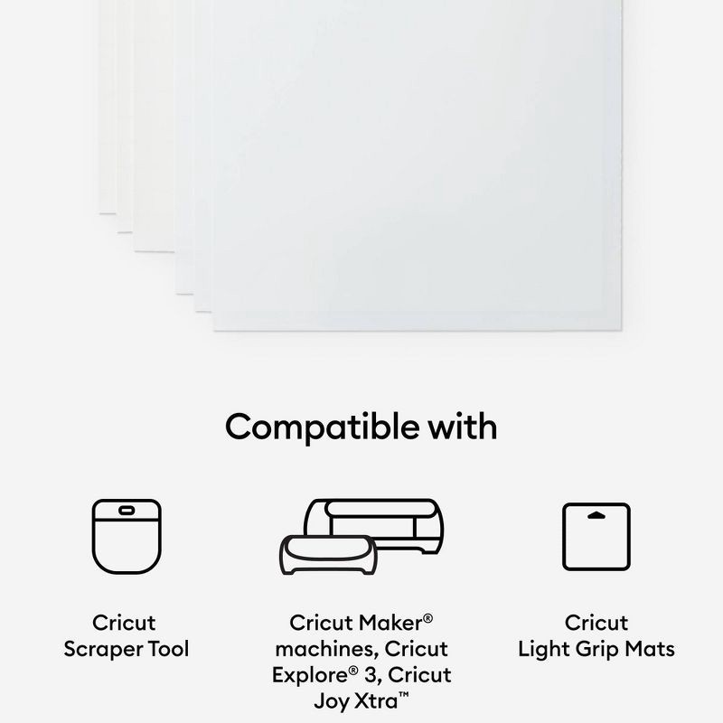 slide 7 of 7, Cricut 6ct Waterproof Sticker Set US Letter: Clear Craft Cutting Materials, Compatible with Cricut Joy Xtra, Explore 3, Maker 3, 6 ct