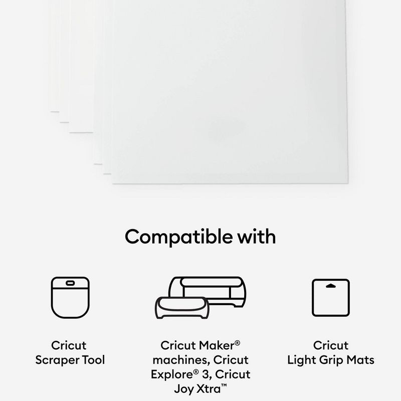 slide 7 of 7, Cricut 5ct Printable Waterproof Holographic Sticker Set US Letter: Compatible with Joy Xtra, Explore 3, Maker 3, 9.37"x12.4", 5 ct