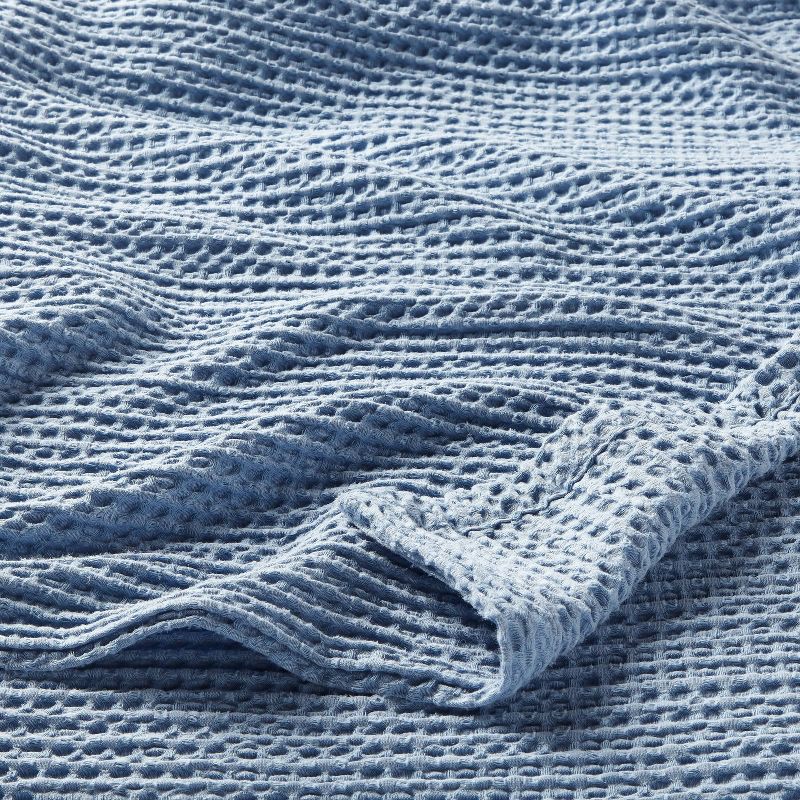 slide 3 of 3, Full/Queen TENCEL® Lyocell Waffle Bed Blanket Light Blue - Threshold™, 1 ct