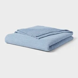 Full/Queen TENCEL® Lyocell Waffle Bed Blanket Light Blue - Threshold™