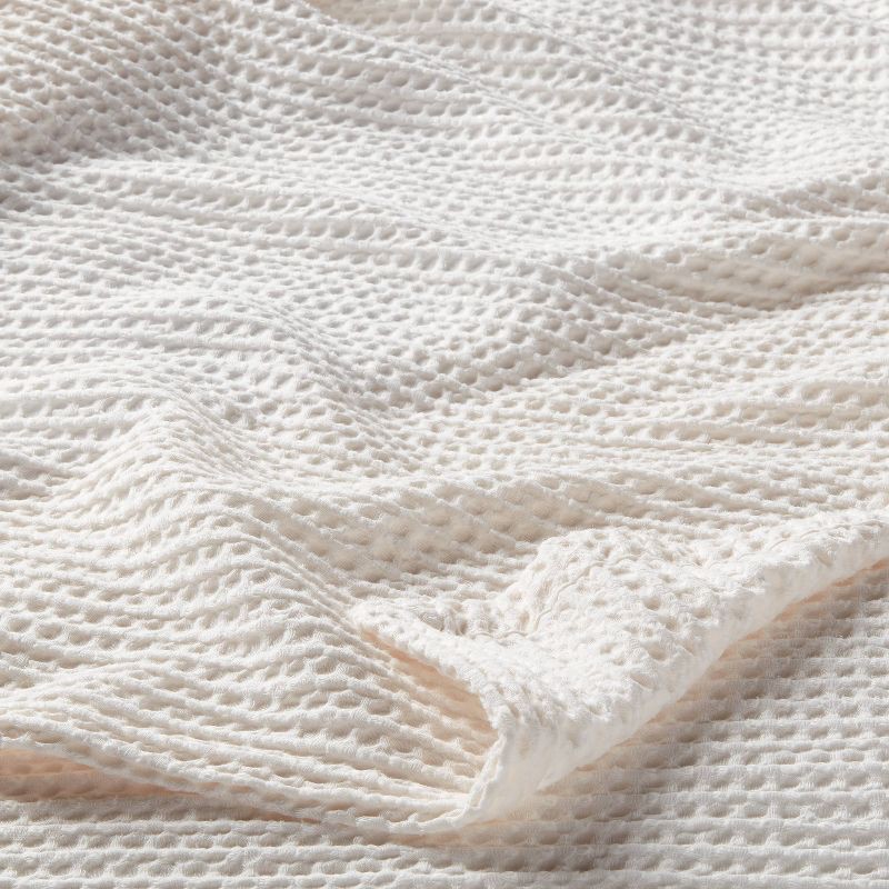 slide 3 of 3, King TENCEL® Lyocell Waffle Bed Blanket Ivory - Threshold™, 1 ct