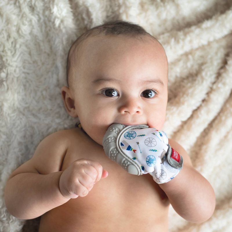 slide 2 of 7, Nuby Fabric Mitten Teether, 1 ct