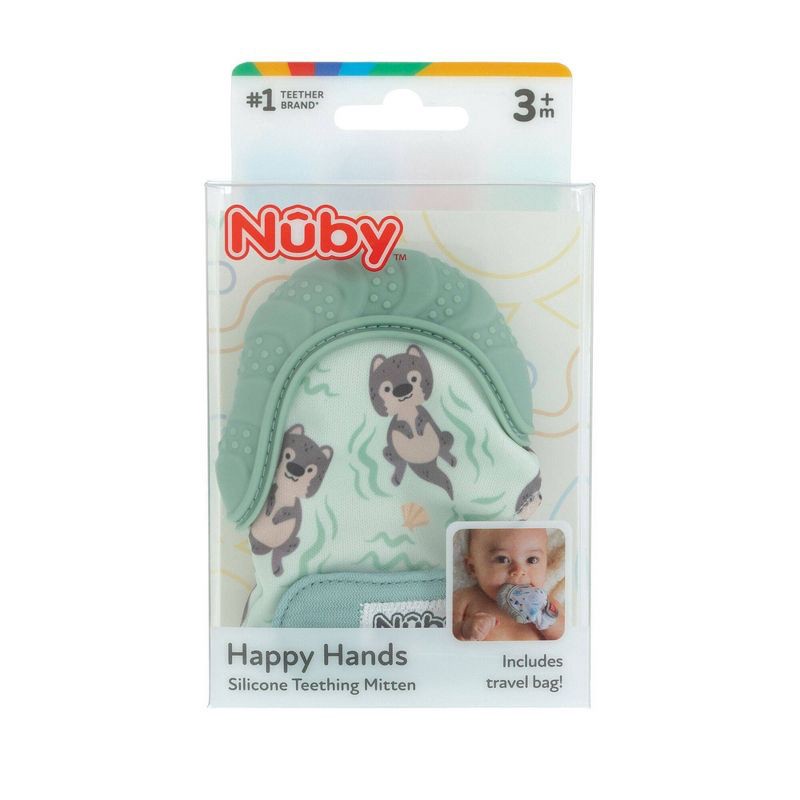 slide 6 of 7, Nuby Fabric Mitten Teether, 1 ct