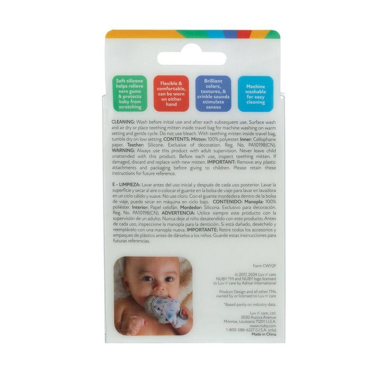 slide 7 of 7, Nuby Fabric Mitten Teether, 1 ct