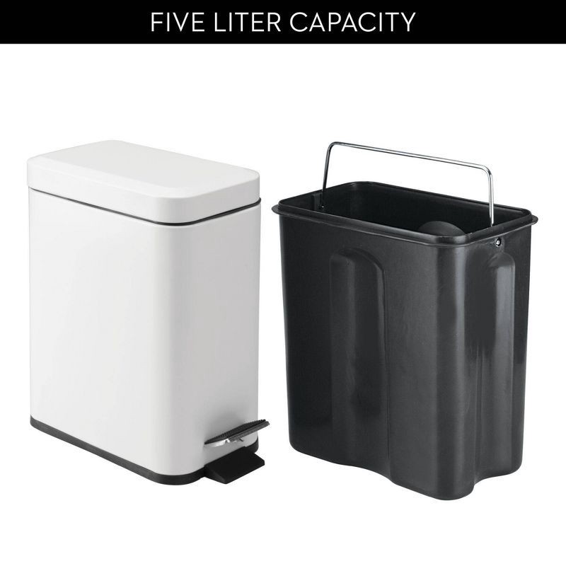 slide 6 of 8, iDESIGN 5L Rectangle Step Can White, 5 liter