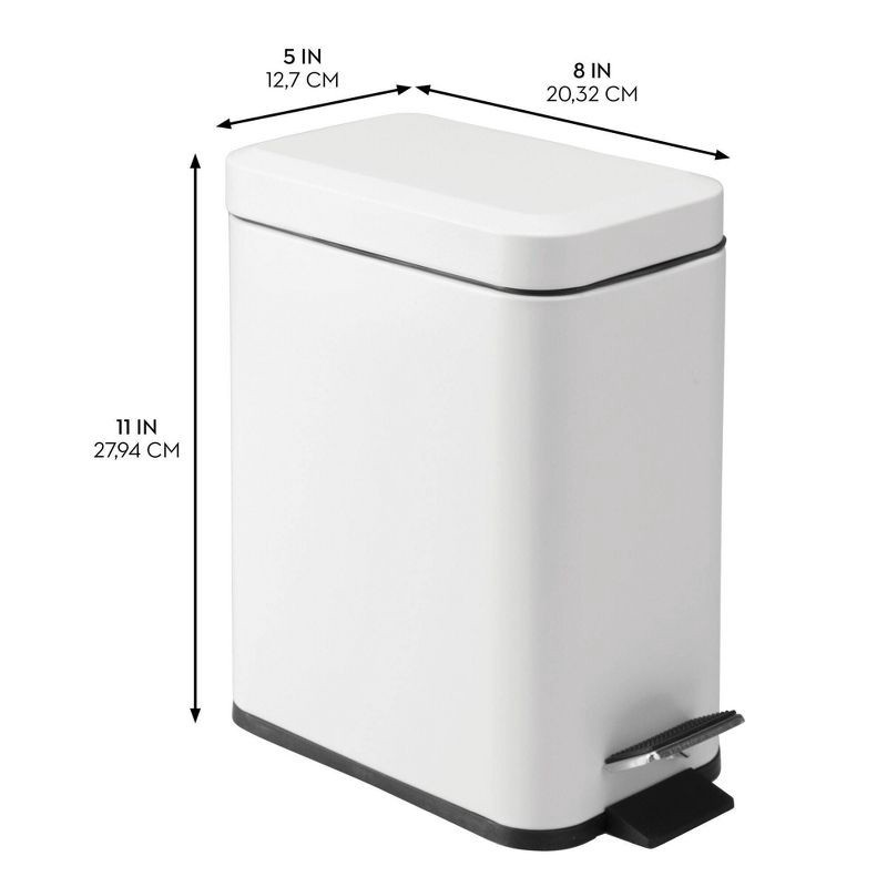 slide 7 of 8, iDESIGN 5L Rectangle Step Can White, 5 liter