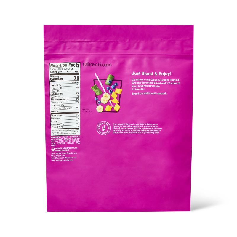 slide 2 of 3, Fruits and Greens Smoothie Frozen Blend - 32oz - Good & Gather™, 32 oz