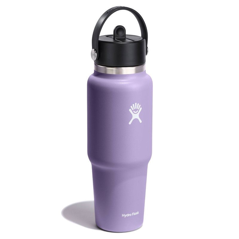 slide 2 of 4, Hydro Flask 32oz Wide Mouth Flex Straw Travel Bottle - Moonshadow: Vacuum-Insulated, BPA-Free, 32 oz