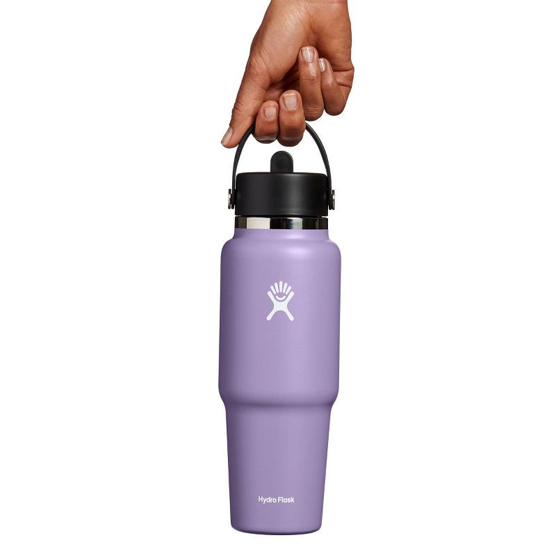 slide 3 of 4, Hydro Flask 32oz Wide Mouth Flex Straw Travel Bottle - Moonshadow: Vacuum-Insulated, BPA-Free, 32 oz